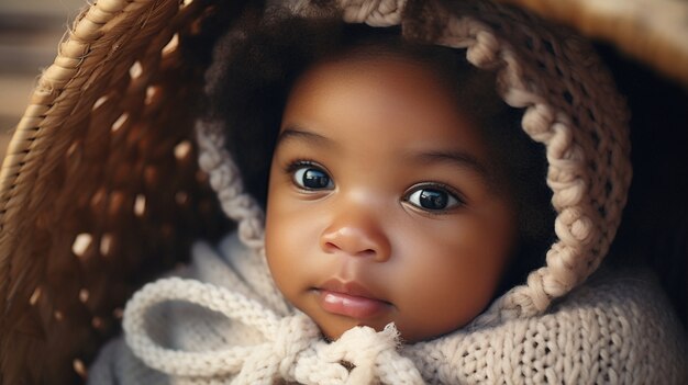 Portrait of adorable newborn baby