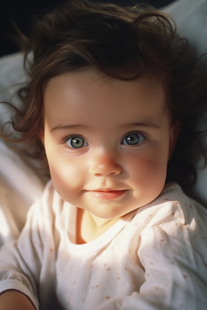 Free Photo portrait of adorable newborn baby