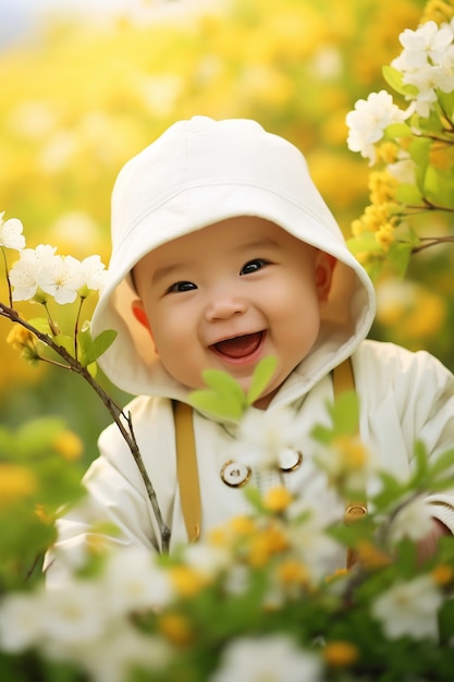 Portrait of adorable newborn baby