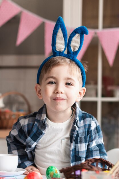 Portrait of adorable young boy smiling