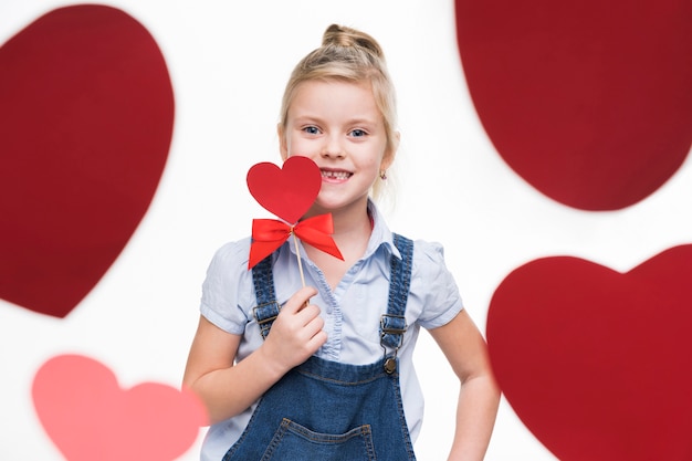 Portrait of adorable young girl posing