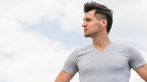 Portrait of adult male ready to exercise