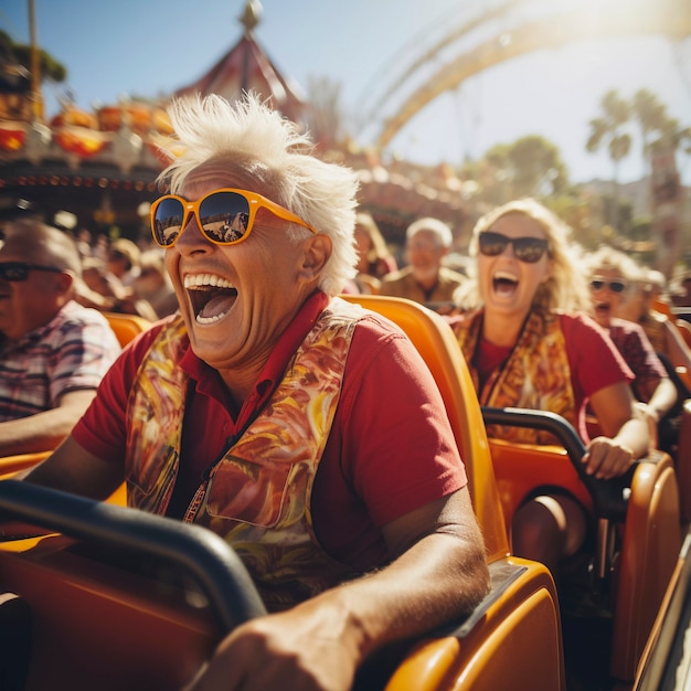 Portrait of adults screaming