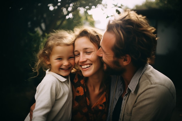 Portrait of affectionate loving family