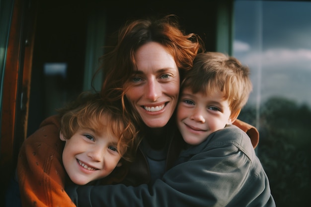 Portrait of affectionate loving family