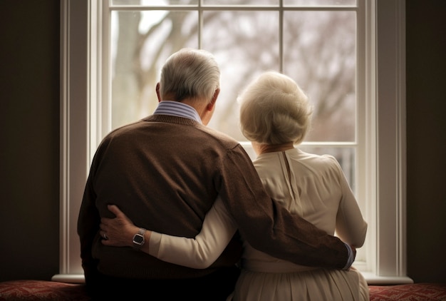 Portrait of affectionate loving senior couple