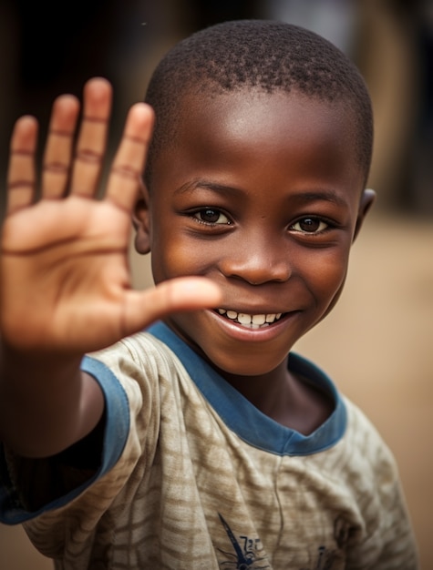 Portrait of african boy smiling