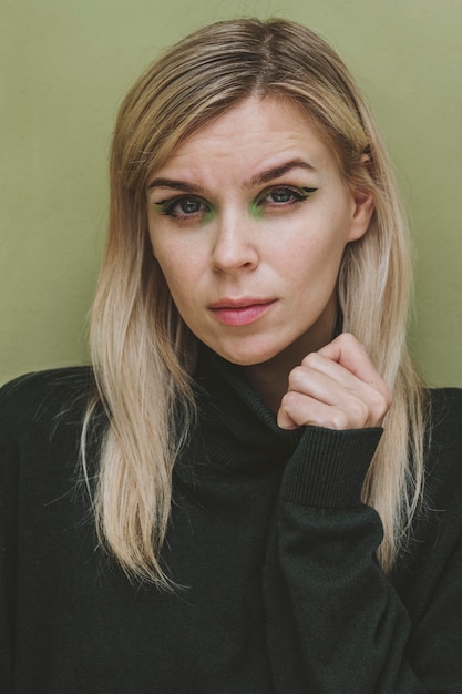 Portrait of alluring woman with make-up