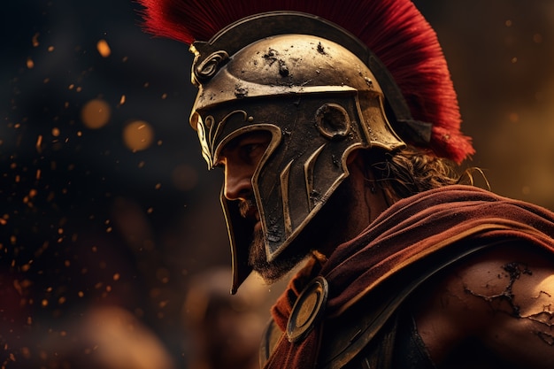 Free Photo portrait of ancient greek spartan