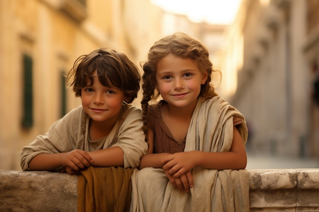 Portrait of ancient roman children