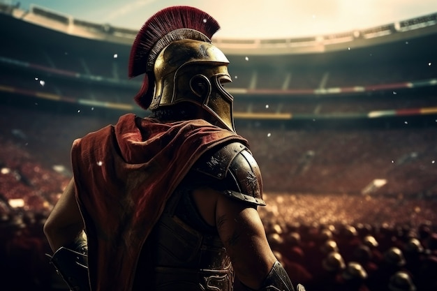 Free Photo portrait of ancient roman empire warrior