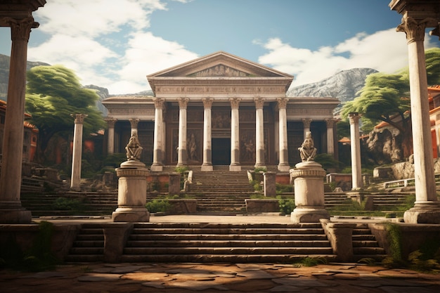 Portrait of ancient roman palace