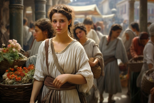 Free Photo portrait of ancient roman woman