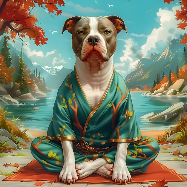 Free Photo portrait of animal meditating and practicing mindfulness in digital art style