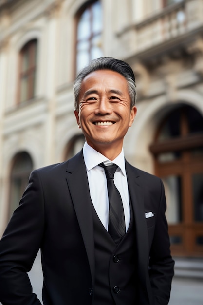 Portrait of asian man smiling