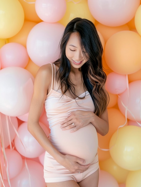 Portrait of asian pregnant woman