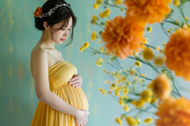 Portrait of asian pregnant woman