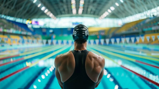 Portrait of athlete competing in the olympic games tournament