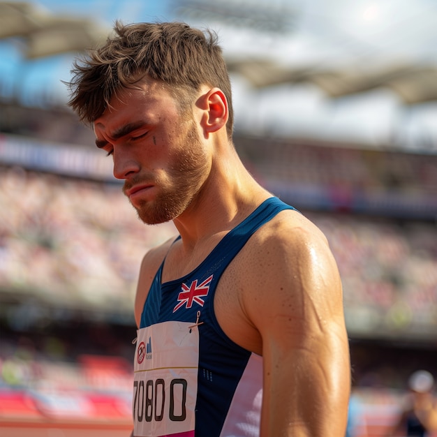 Portrait of athlete competing in the olympic games tournament