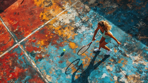 Free photo portrait of athletic female tennis player