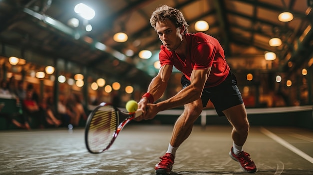 Portrait of athletic male tennis player