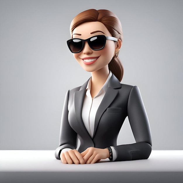 Free Photo portrait of a beautiful businesswoman in a suit and sunglasses