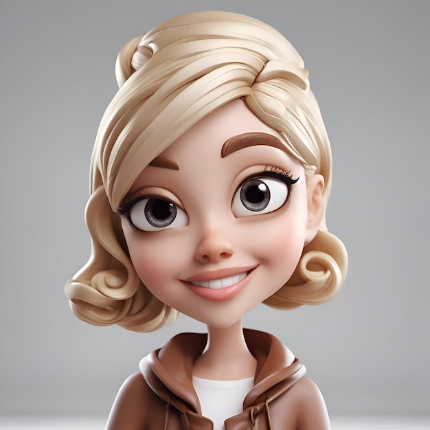 Free Photo portrait of a beautiful girl with blond hair 3d rendering