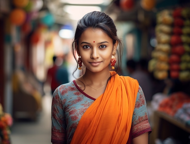 Portrait of beautiful indian woman