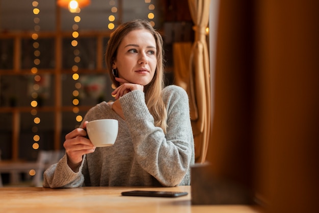 Portrait beautiful woman at restaurant