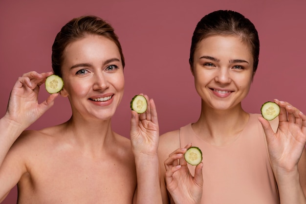 Portrait of beautiful women smiling