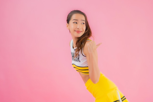 Free photo portrait beautiful young asian woman cheerleader