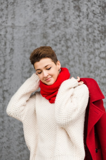 Portrait of beautiful young woman posing