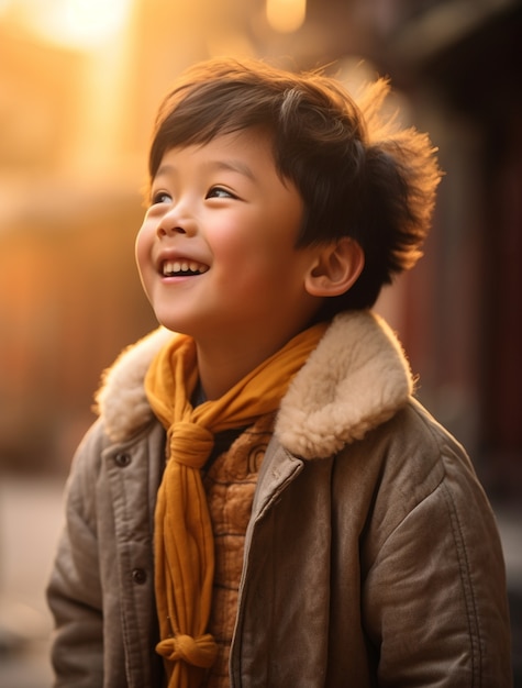 Free photo portrait of boy smiling outdoor