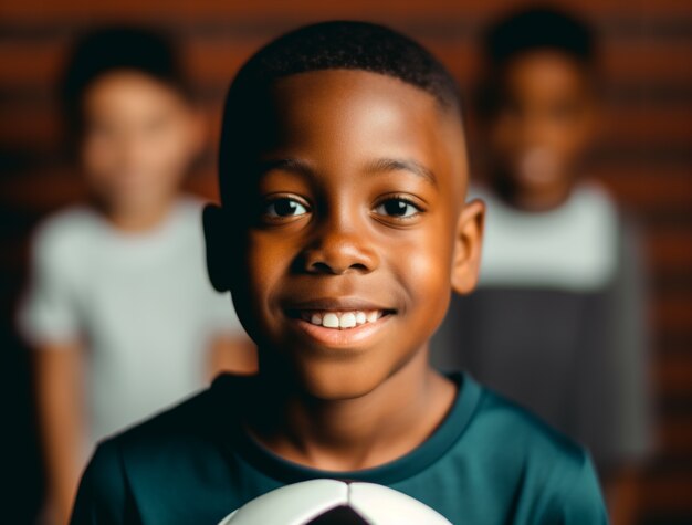 Portrait of boy smiling outdoor