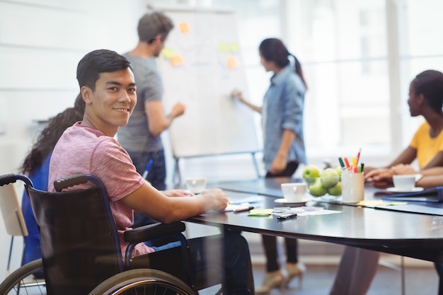 Portrait of business executive in meeting