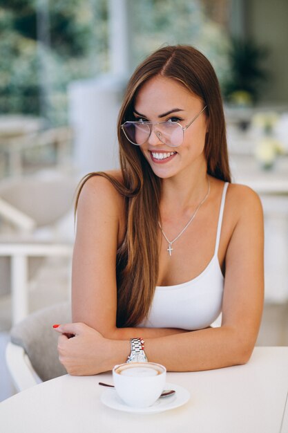 Portrait of a business woman in a cafe