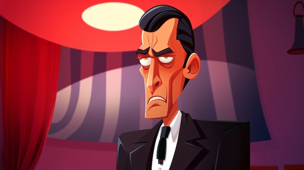 Portrait of businessman in cartoon style