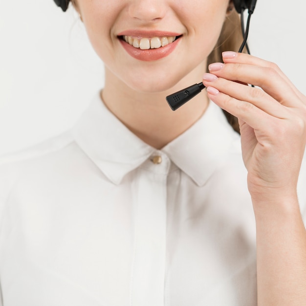 Portrait of call center woman