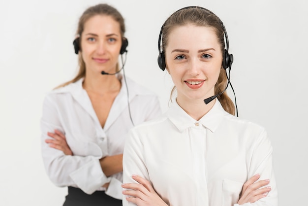 Free Photo portrait of call center women