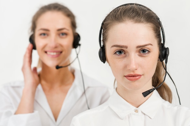 Portrait of call center women