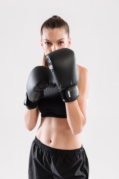 Portrait of a concentrated focused sportswoman