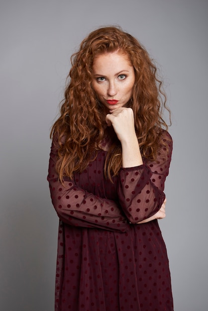 Portrait of confident woman at studio shot