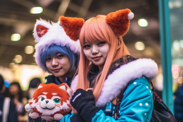 Portrait of cosplay artist dressed up as anime characters