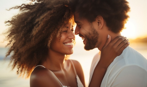 Free photo portrait of couple in love showing affection