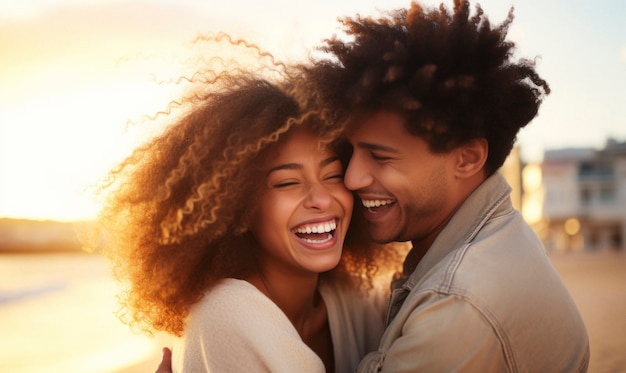 Free photo portrait of couple in love showing affection