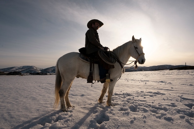 Portrait of cowboy on a horse