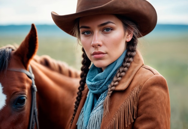 Portrait of cowboy with out of focus background