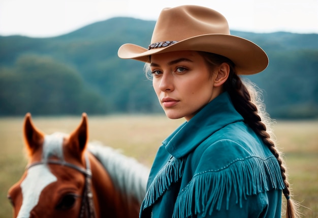 Portrait of cowboy with out of focus background