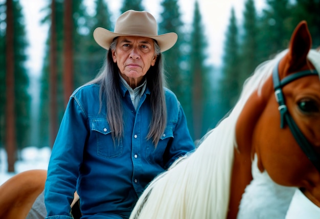 Portrait of cowboy with out of focus background