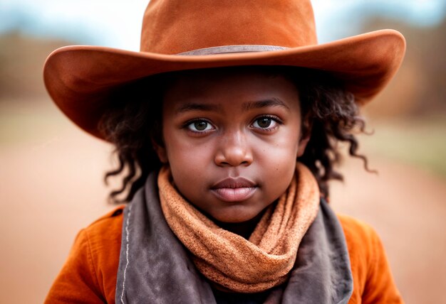 Portrait of cowboy with out of focus background